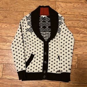 Barbour beige and brown sweater cardigan. Size 10